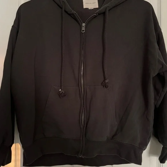 American Eagle Outfitters Charcoal Zip-Up Hoodie - Picture 1 of 9